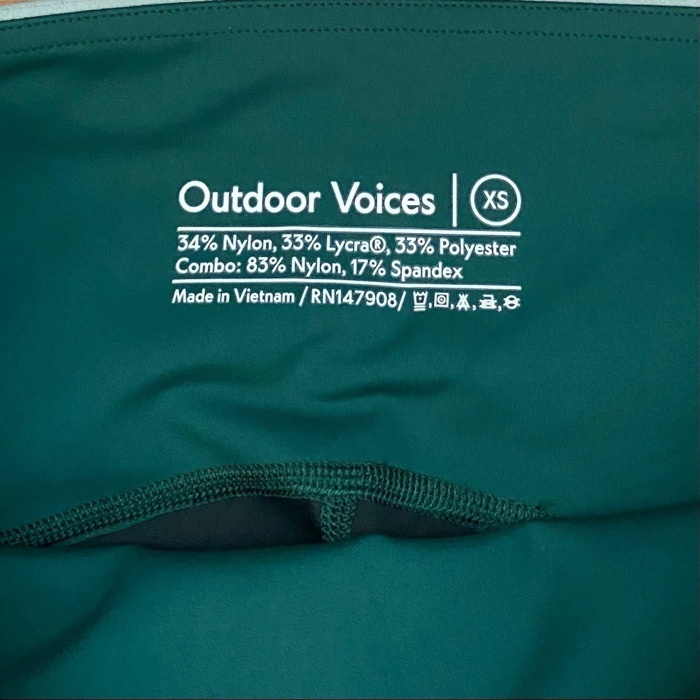 Outdoor Voices FrostKnit 7/8 Cold Weather Athletic Legging Rainforest Green XS - Picture 7 of 7